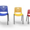 Stackable Plastic Student Chair with Steel Legs (HY-02101)
