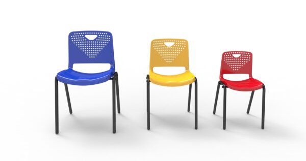 Stackable Plastic Student Chair with Steel Legs (HY-02101)
