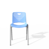 Stackable Plastic Student Chair with Steel Legs (HY-02101)