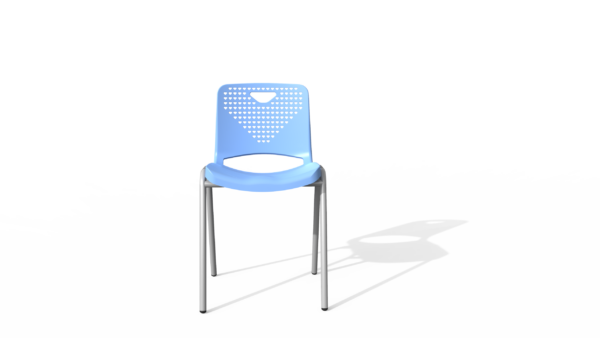Stackable Plastic Student Chair with Steel Legs (HY-02101)