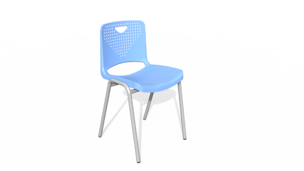 Stackable Plastic Student Chair with Steel Legs (HY-02101)