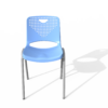 Stackable Plastic Student Chair with Steel Legs (HY-02101)