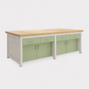 Double-Sided Lab Workstation Table
