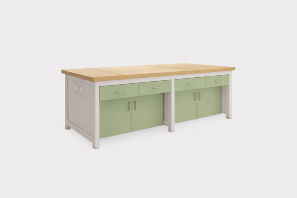 Double-Sided Lab Workstation Table