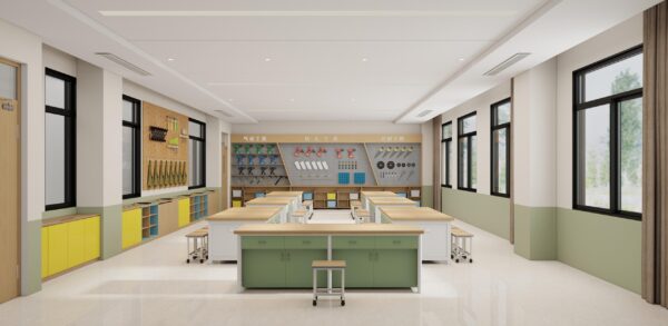 Double-Sided Lab Workstation Table