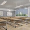 Two Seater Classroom Desk and Bench Set (HY-0479)