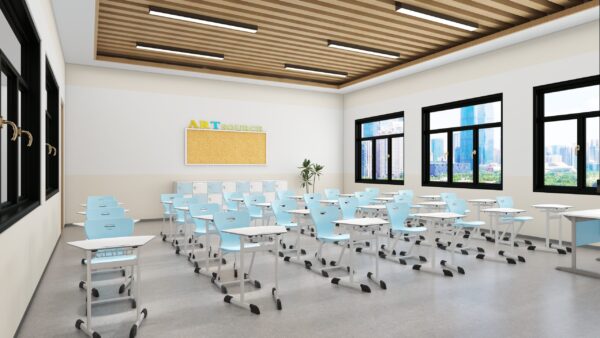 Single Student Desk and Chair Set (HY-02110)