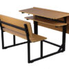 Double seat classroom desk with bench (HY-0431)