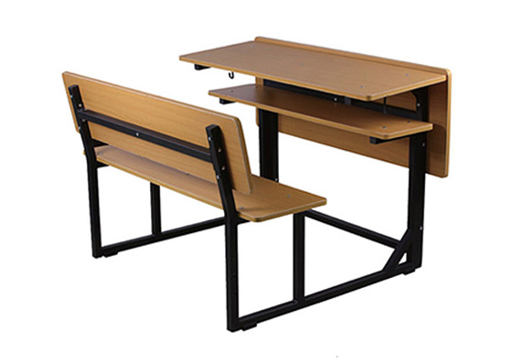 Double seat classroom desk with bench (HY-0431)