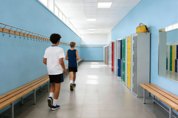 Multi compartment steel locker cabinet