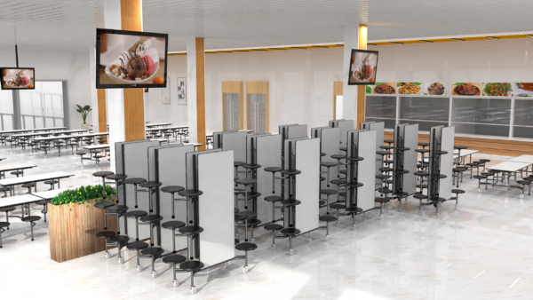 Folding Cafeteria Table with Attached Stools (HY-1015)