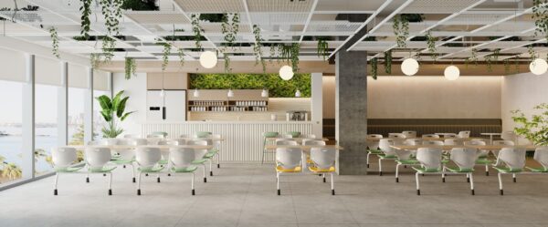 Fixed Seating Cafeteria Table Set (HY-1517)