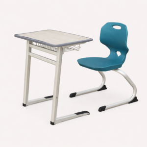 Single Student Desk and Chair Set with Sled Base (HY-02176)