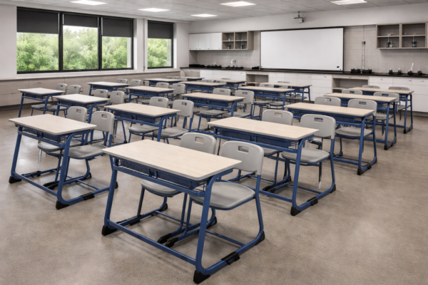 Double Student Desk and Chair Set (HY-0429)