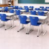 Double student desk with dual chairs (HY-0434)
