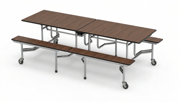 Folding Dining Table Set on Wheels