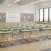Single Student Desk and Chair with Panel Front (HY-02213)